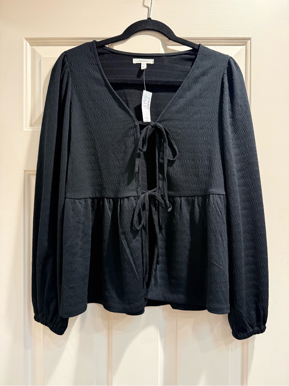 NWT Maurices Black Tie-Front Peplum-Style Size XS